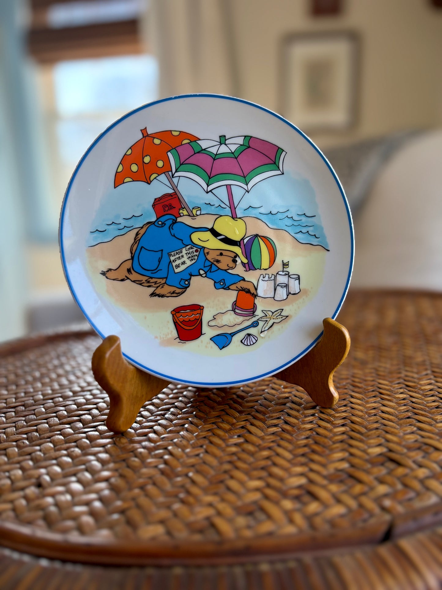 Vintage 1981 Paddington Bear Day at the Beach Plate