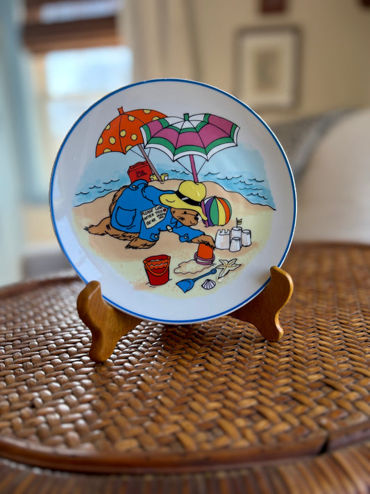 Vintage 1981 Paddington Bear Day at the Beach Plate