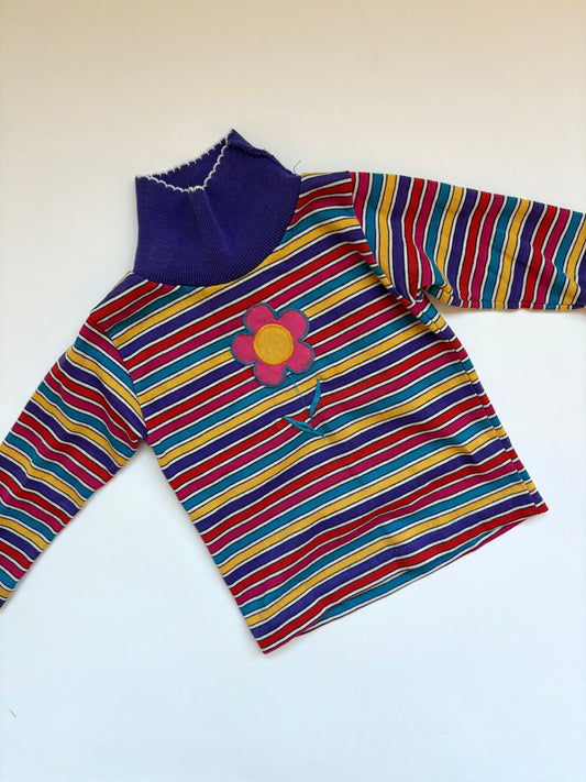 Vintage 80s Healthtex Stripe Turtleneck Size 2T