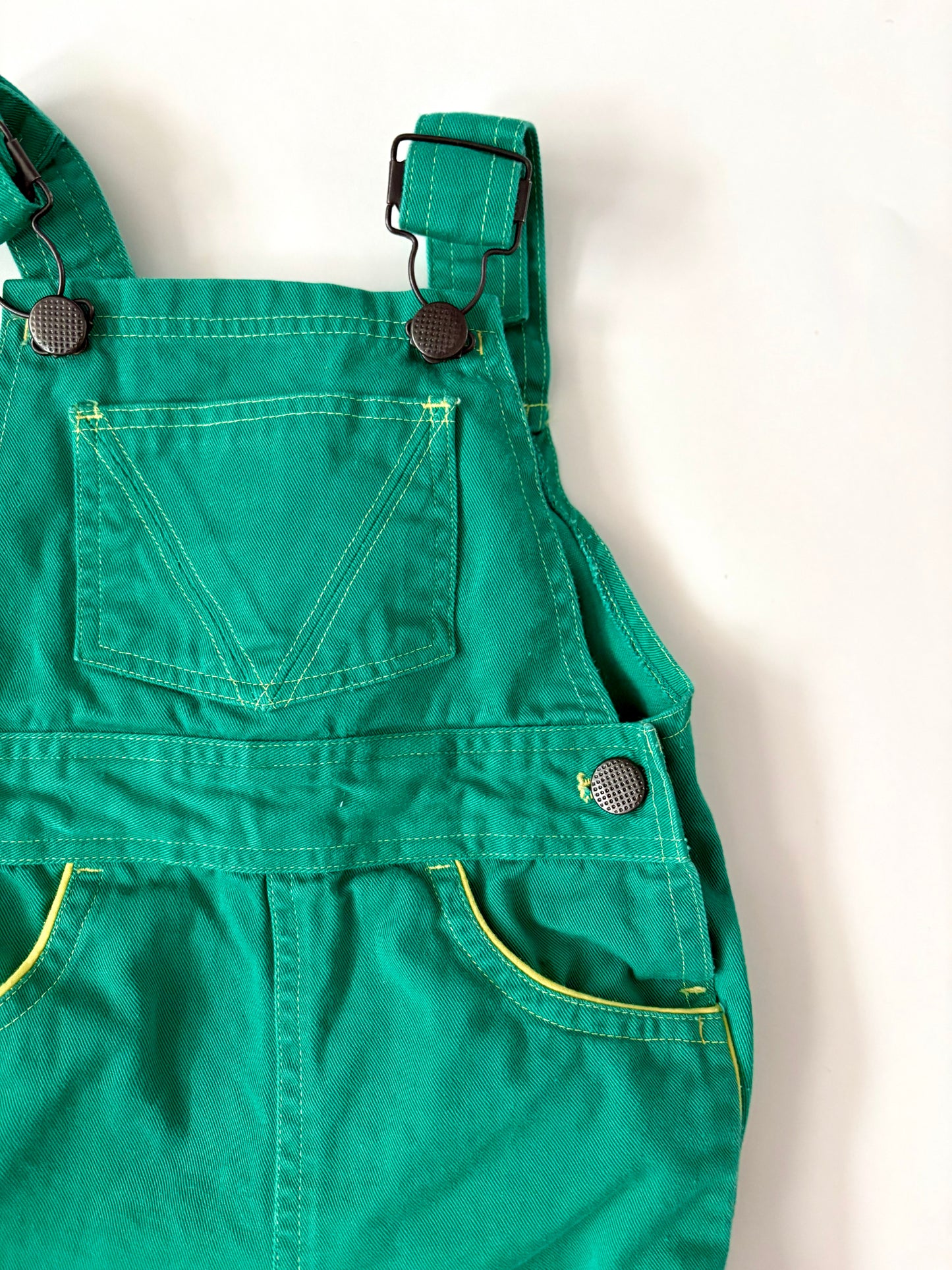 Vintage 90s Green Piped Overalls Size 12 months