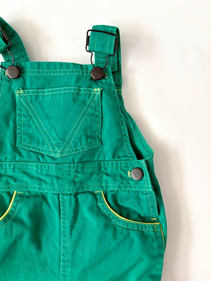 Vintage 90s Green Piped Overalls Size 12 months