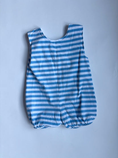 Vintage 90s Striped Sailboat Romper Size 9 months