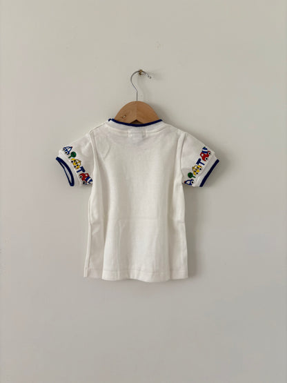 Vintage Lands End Ringer Car Tee Size 12-18 months