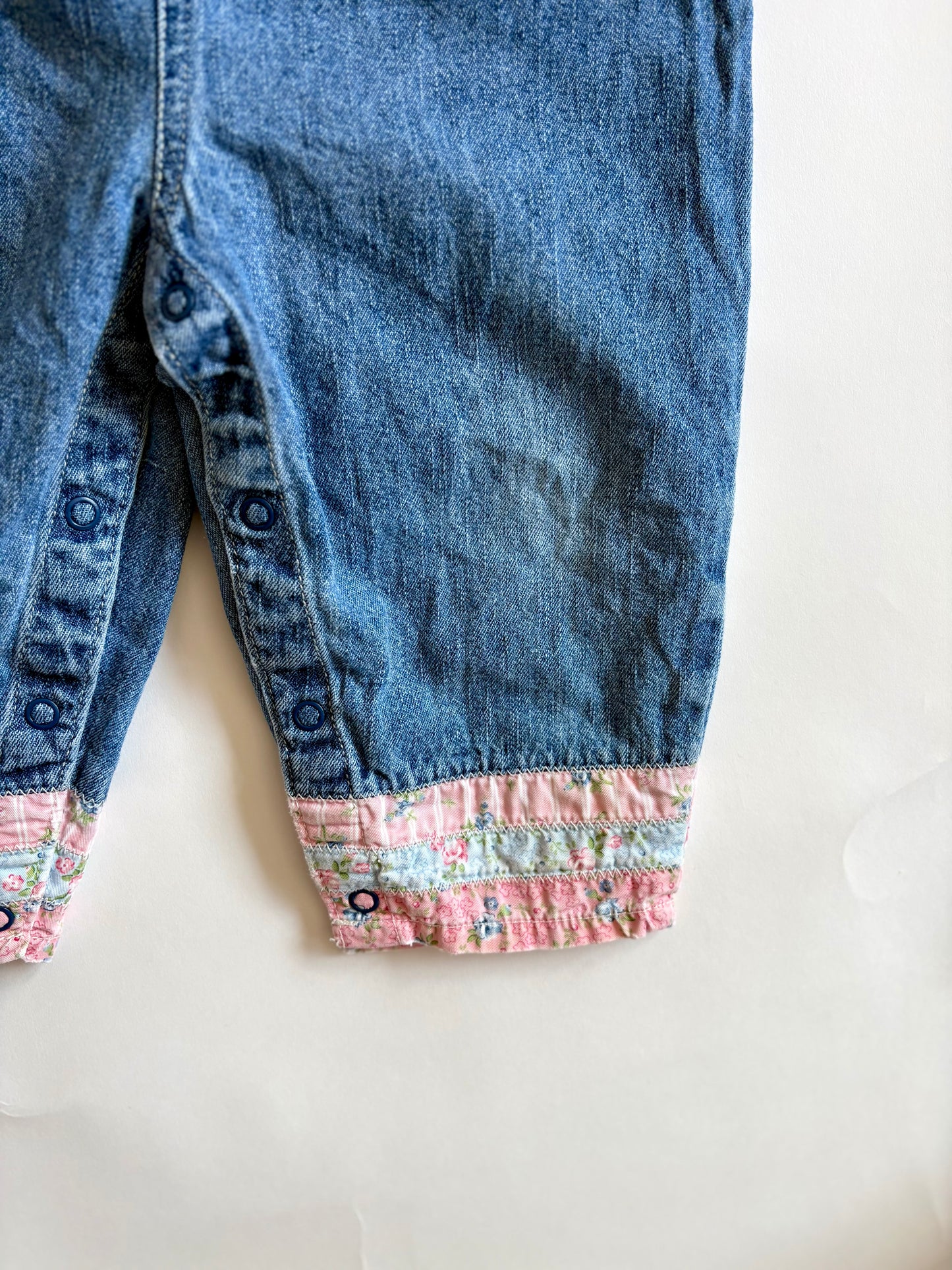 Vintage Y2K Oshkosh Ribbon Cuff Overalls Size 18 months