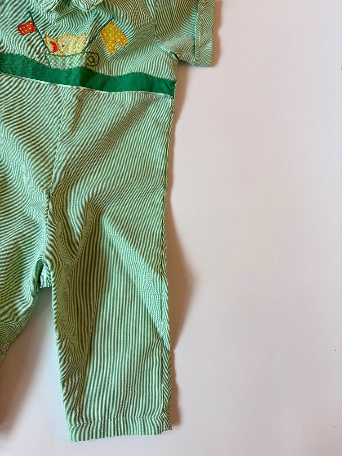 Vintage 70s By Thomas Chick Appliqué Romper Size 12 months