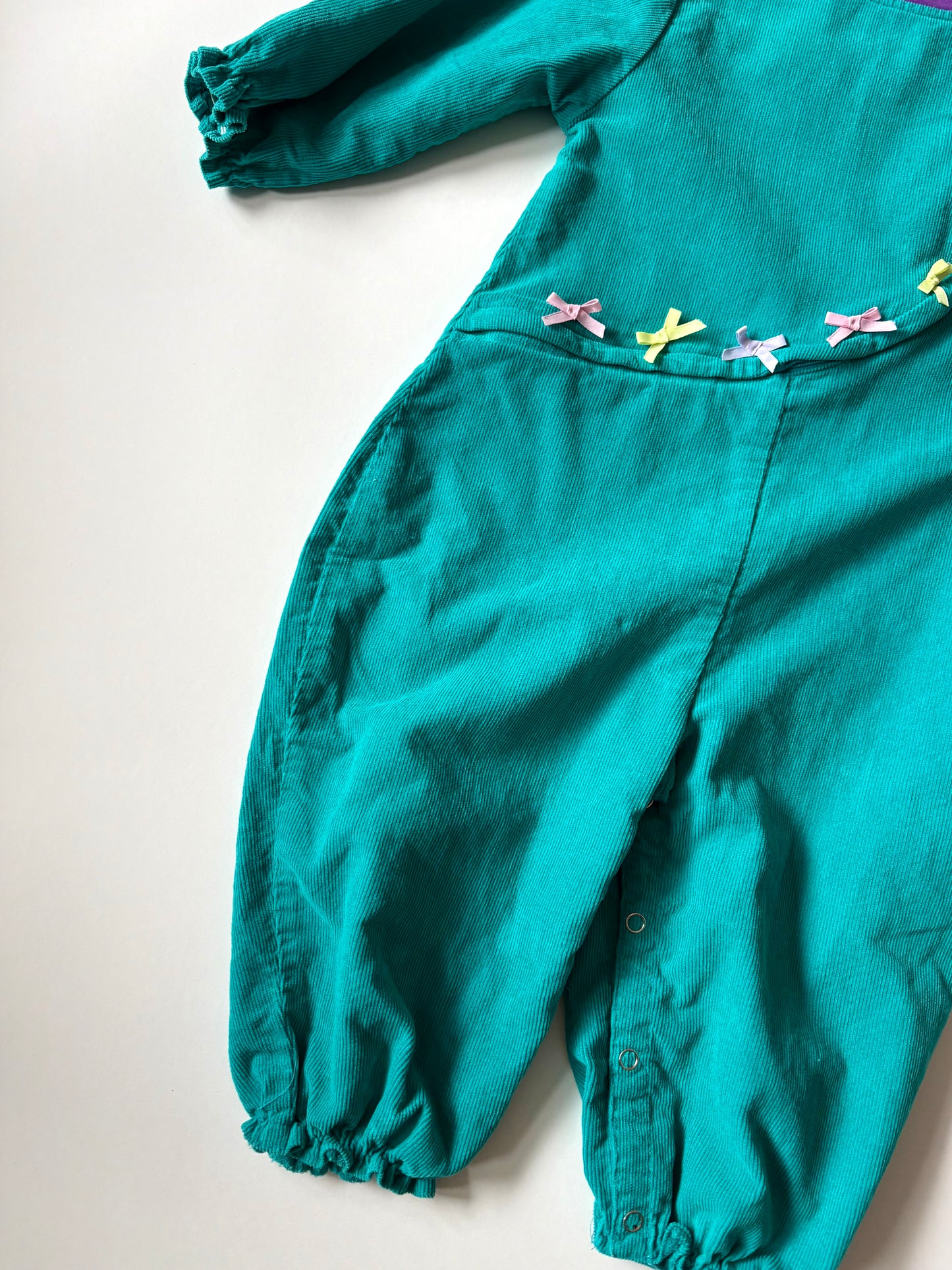 Vintage 90s Corduroy Romper Size 2T
