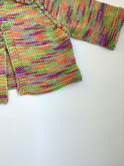 Hand-knit Heart Button Cardigan Size 2T