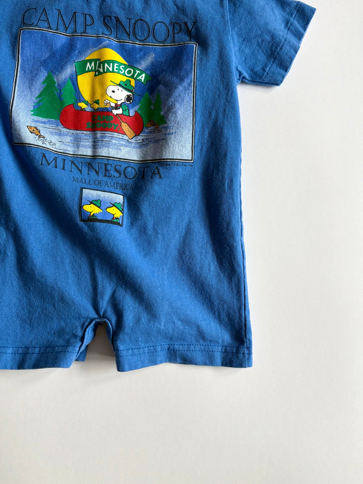 Vintage 90s Camp Snoopy Mall of America Romper Size 6 months
