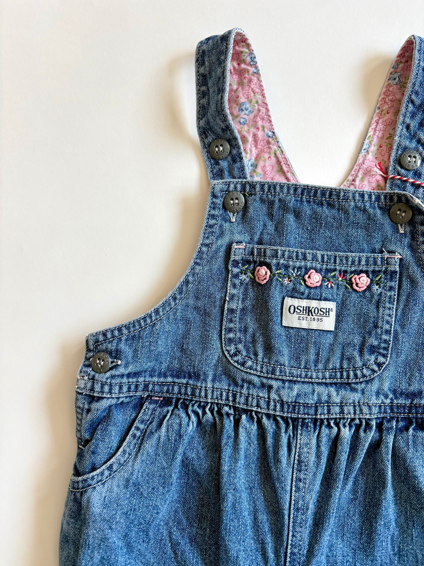 Vintage Y2K Oshkosh Ribbon Cuff Overalls Size 18 months