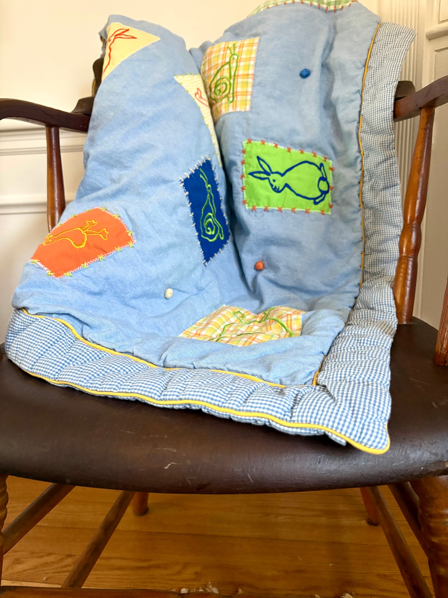 Vintage 90s Gap Animal Crib Quilt
