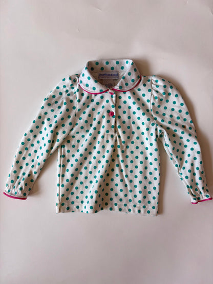 Vintage 80s Oshkosh Polkadot Blouse Size 18 months