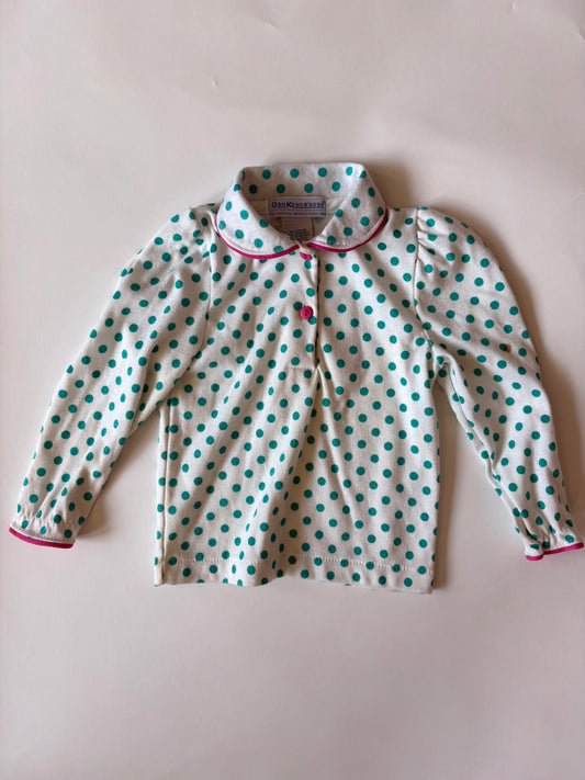 Vintage 80s Oshkosh Polkadot Blouse Size 18 months