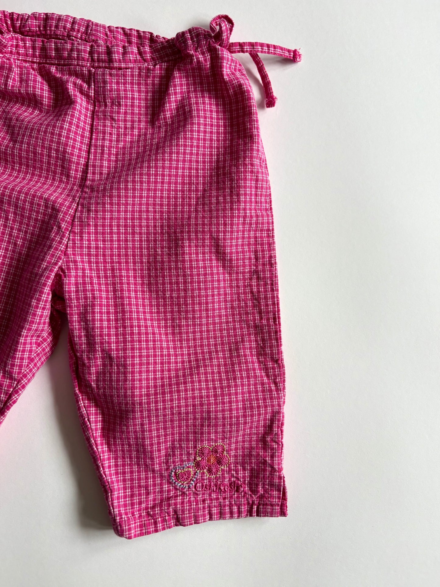 Vintage 90s Baby B’gosh Pink Windowpane Pedal Pushers Size 18 months