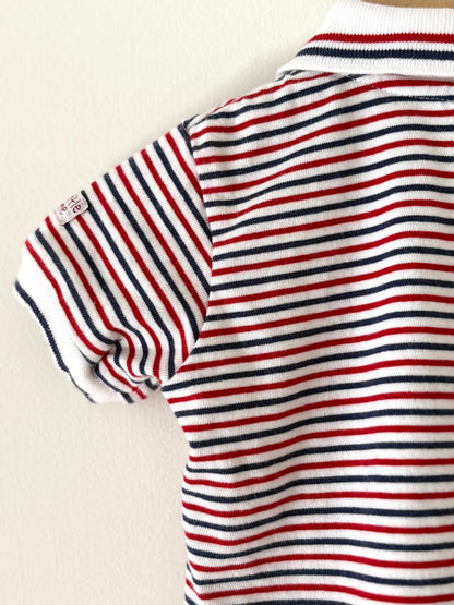 Vintage Little Me Red & Blue Striped Polo Size 12 months