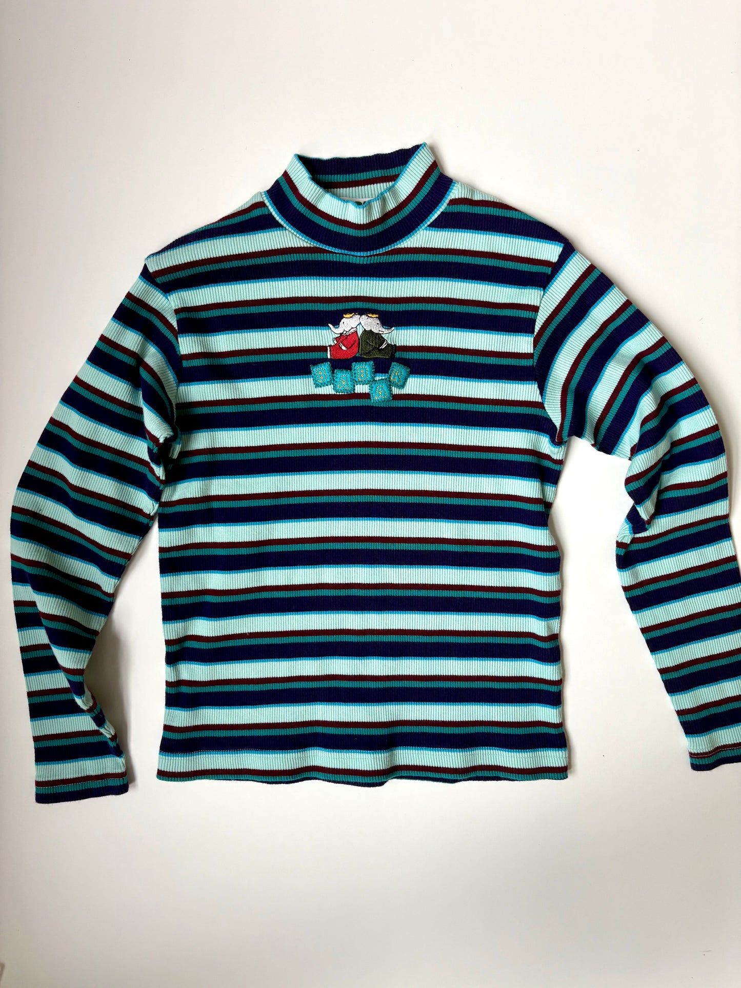 Vintage Y2K Babar Striped Mock Neck Size 7