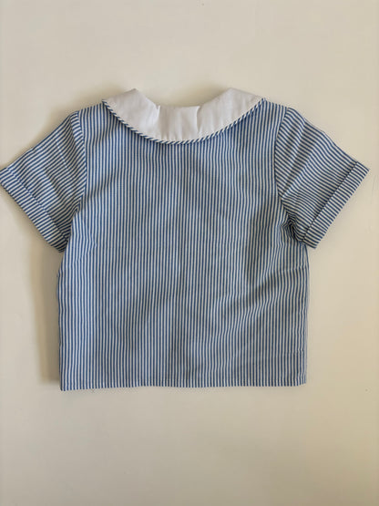 Vintage 80s Piped Collar Sailor Top Size 2T
