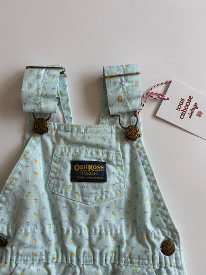 Vintage 90s Oshkosh Floral Shortalls Size 18 months
