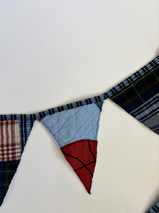 Handmade Quilt Pennant - Football & Basketball