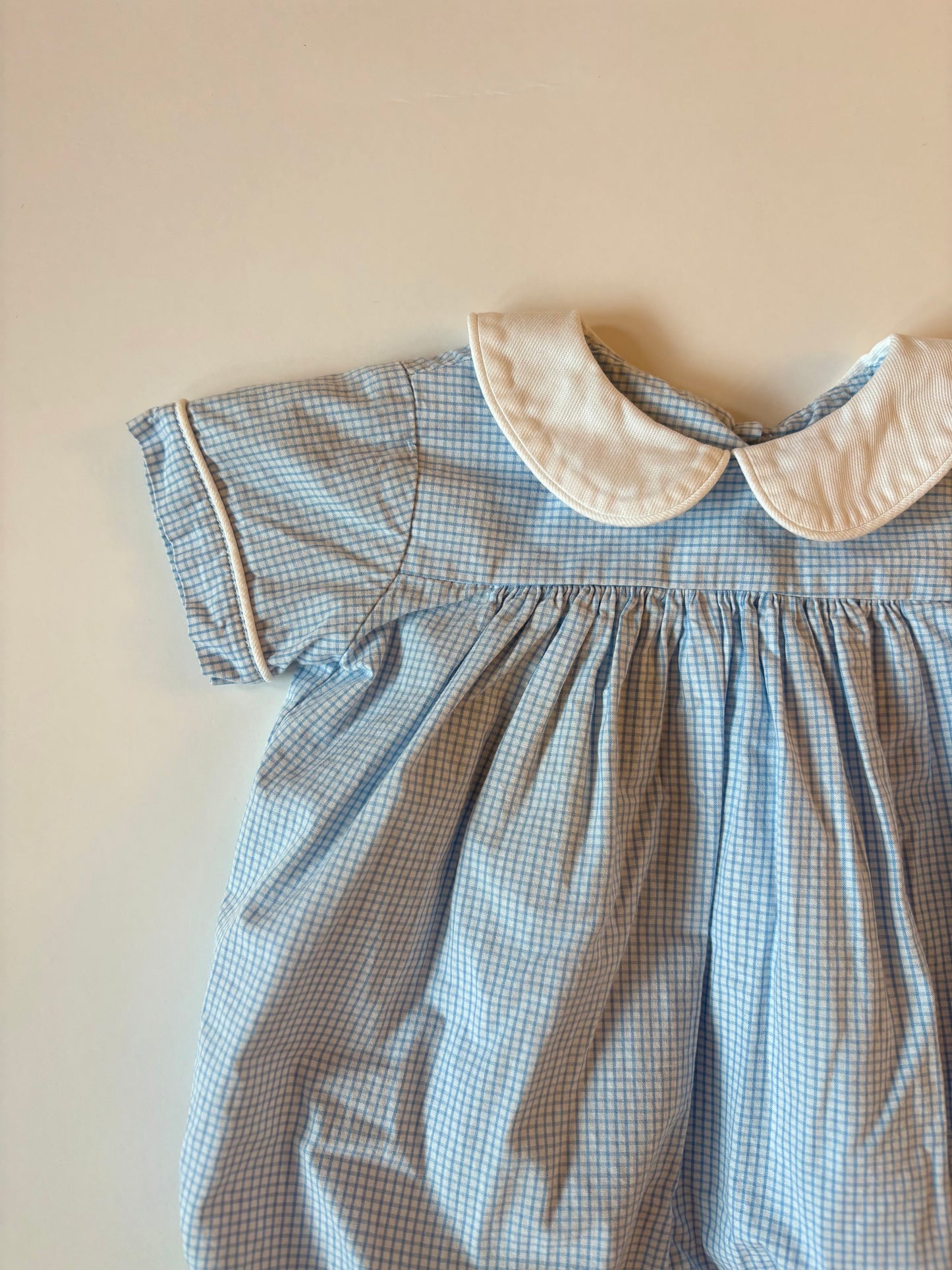 Vintage Windowpane Bubble Romper Size 9 months