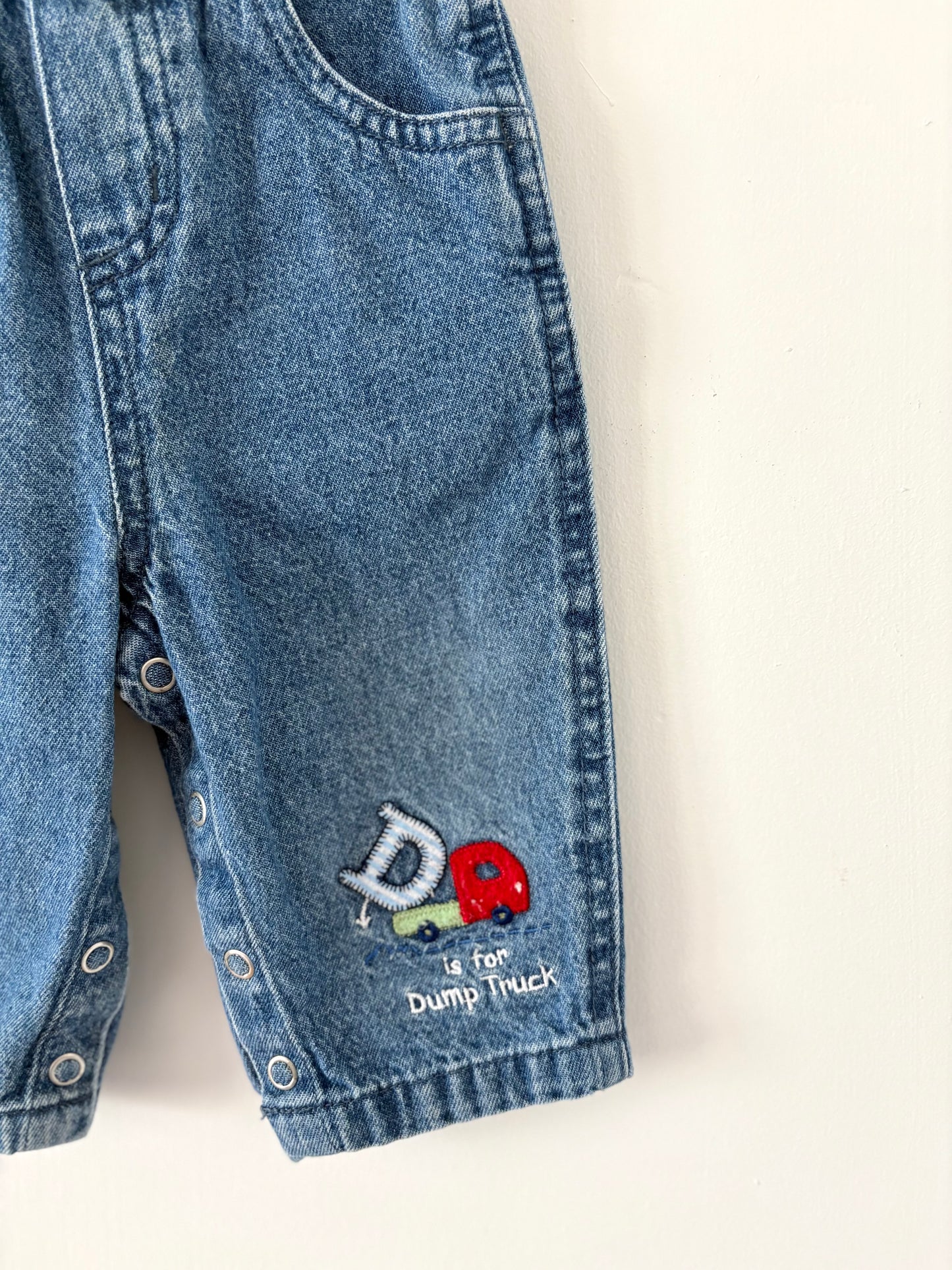 Vintage Just One Year by Carter’s ‘D is for Dump Truck’ Denim Size 9 months