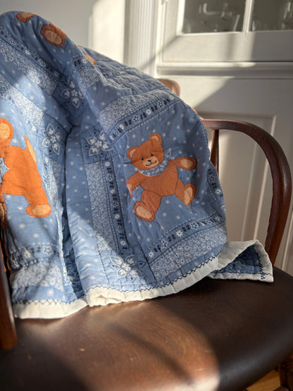Vintage Handmade Teddy Bandana Quilt