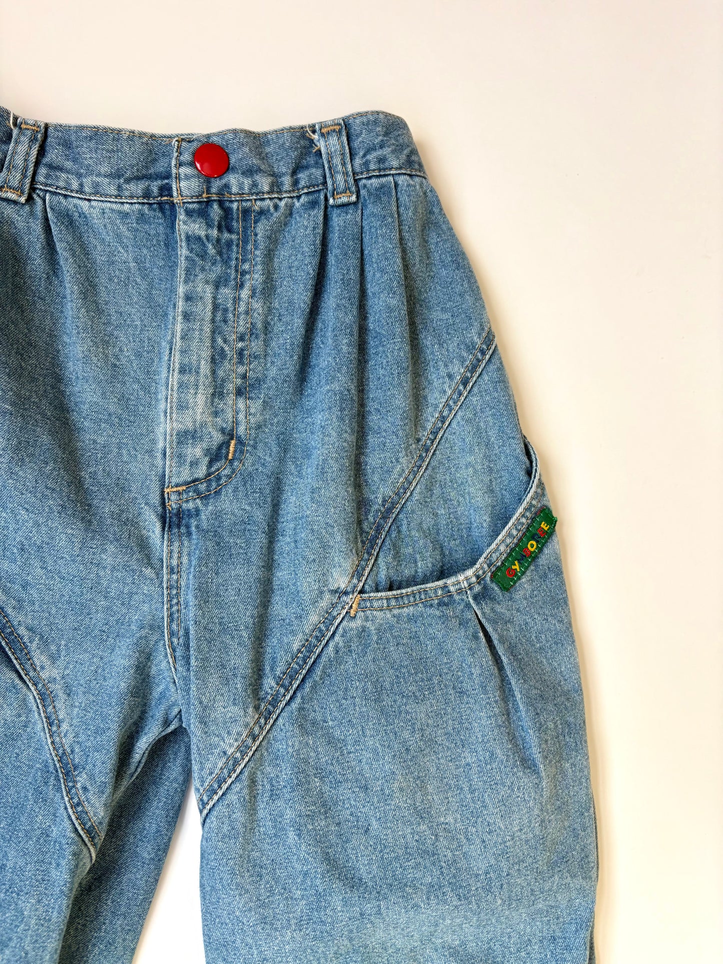 Vintage 90s Gymboree Rainbow Tag Pleated Jogger Style Denim Size 5/6