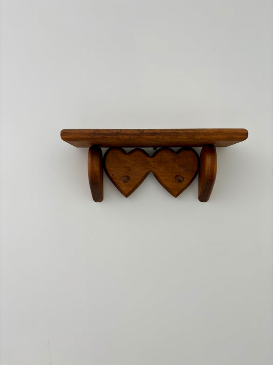 Vintage Wooden Heart Shelf