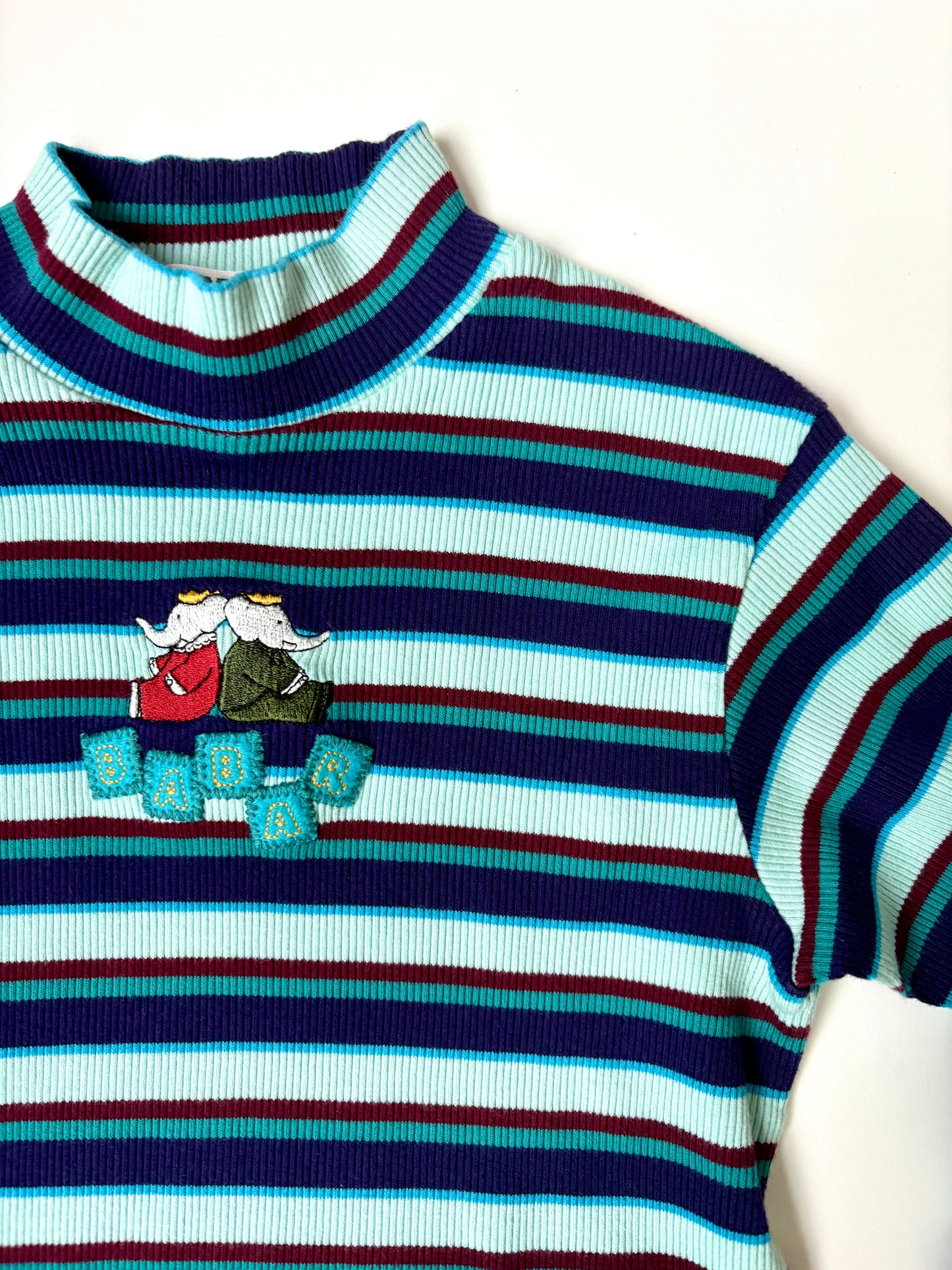 Vintage Y2K Babar Striped Mock Neck Size 7