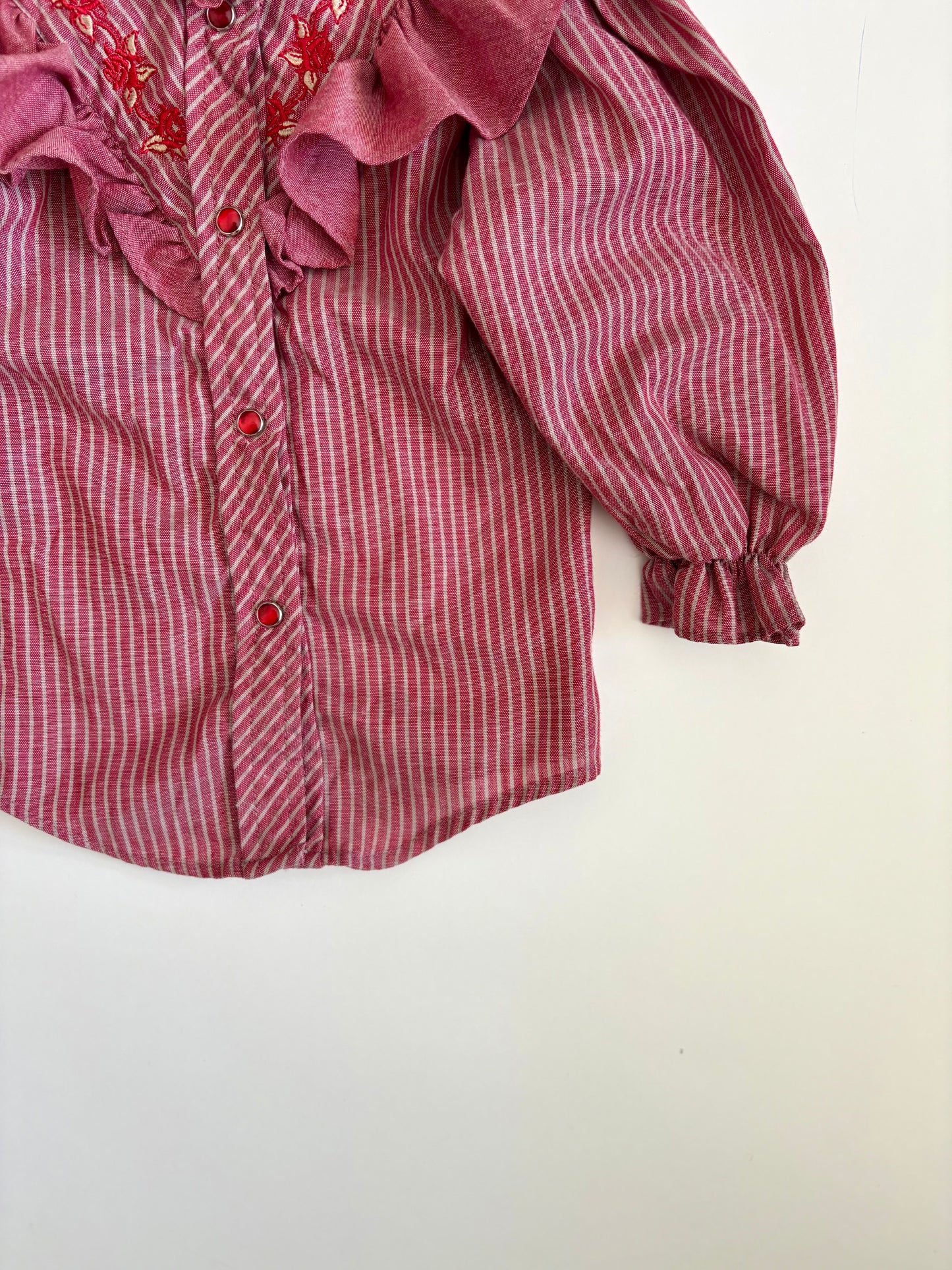 Vintage 80s Western Puff Sleeve Blouse Size 18 months