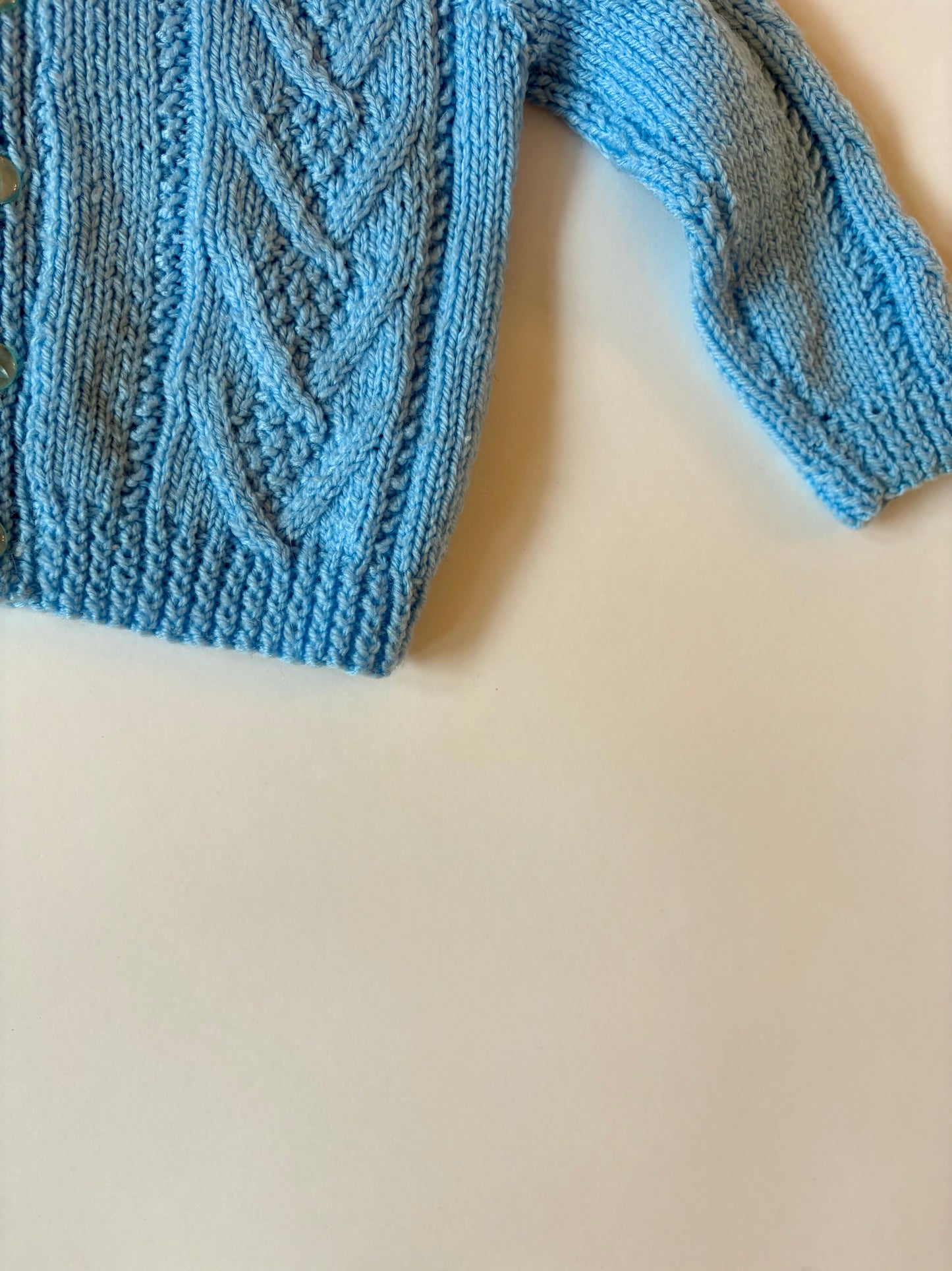 Hand-knit Sky Blue Cardigan Size 2T
