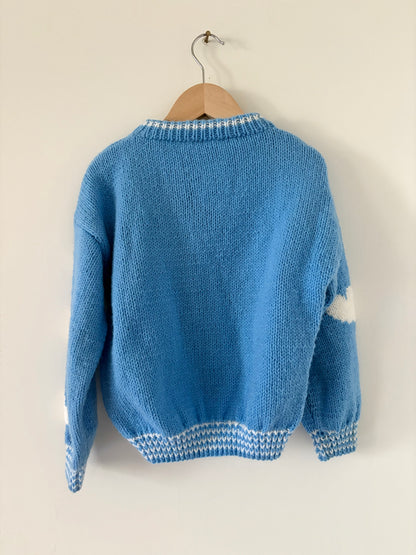 Hand-knit Airplane Wool Sweater Size 4T