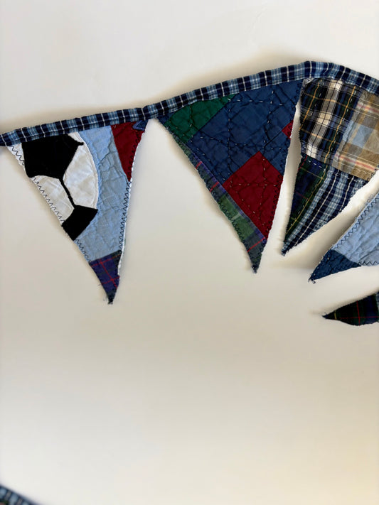 Handmade Quilt Pennant - Soccer & Basketball