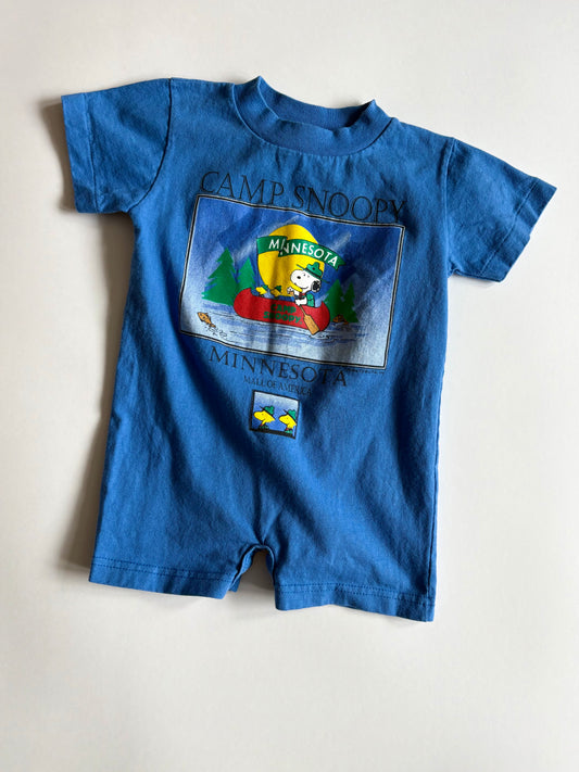 Vintage 90s Camp Snoopy Mall of America Romper Size 6 months