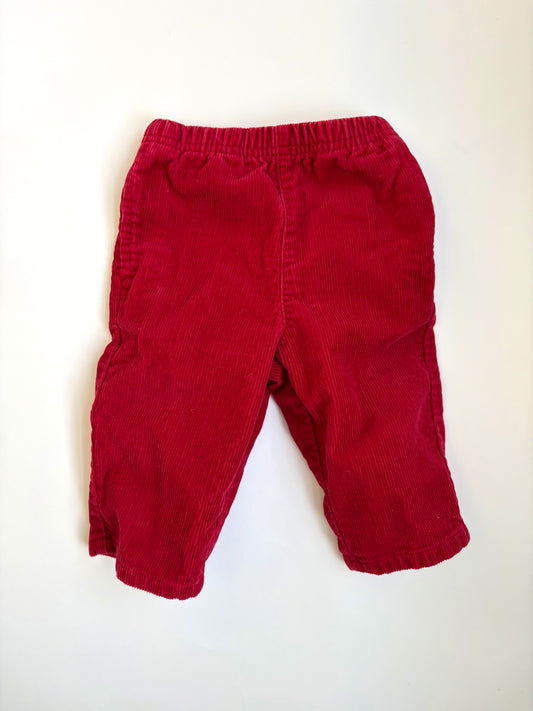 Vintage Y2K Talbots Kids Red Wide Leg Cords Size 12 months