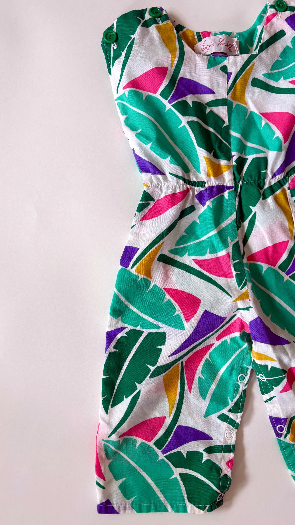 Vintage Palm Leaf Romper Size 18 months