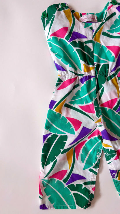 Vintage Palm Leaf Romper Size 18 months
