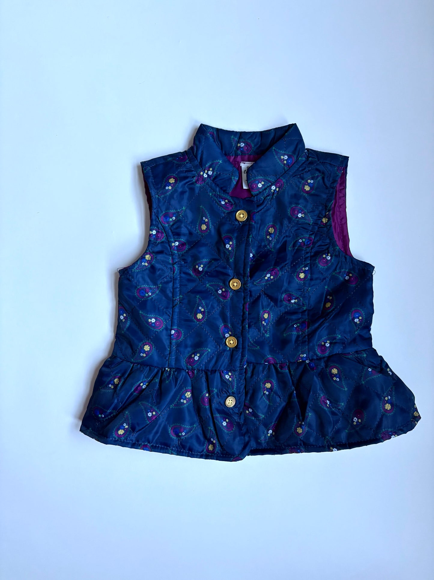 Baby Essentials Paisley Quilted Vest Size 2T - NEW WITH TAGS