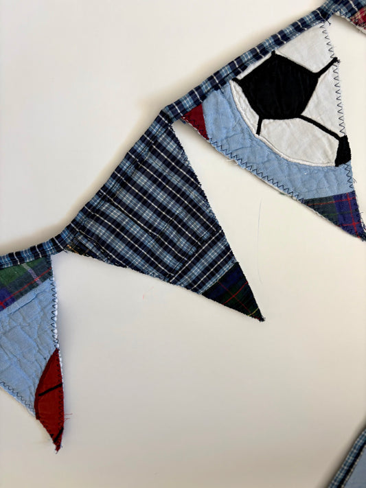Handmade Quilt Pennant - Baseball & Soccer