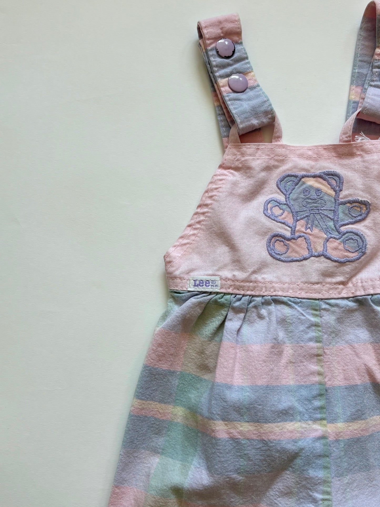 Vintage 90s Lee Pastel Teddy Overalls Size 2T