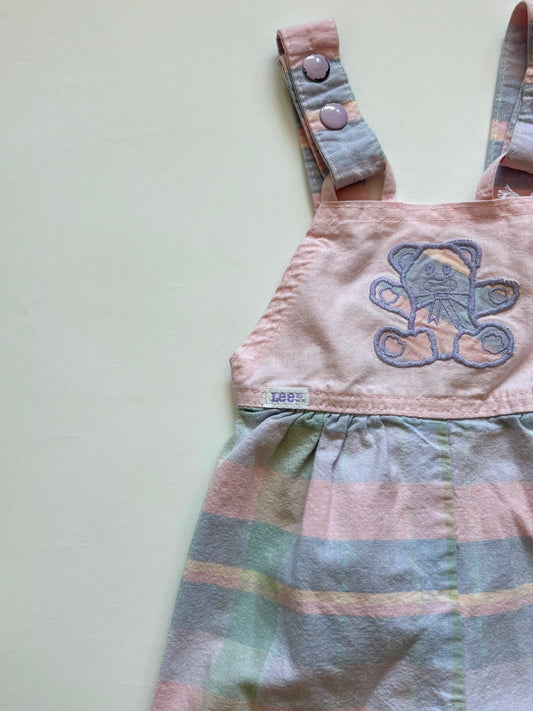 Vintage 90s Lee Pastel Teddy Overalls Size 2T