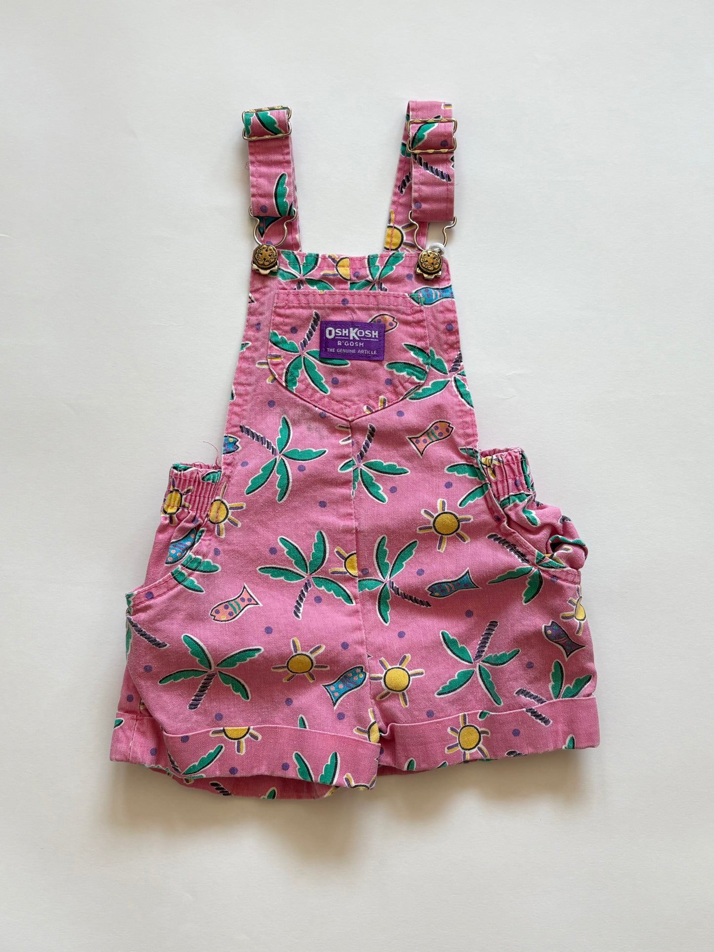 Vintage 80s Oshkosh Tropical Shortalls Size 2T