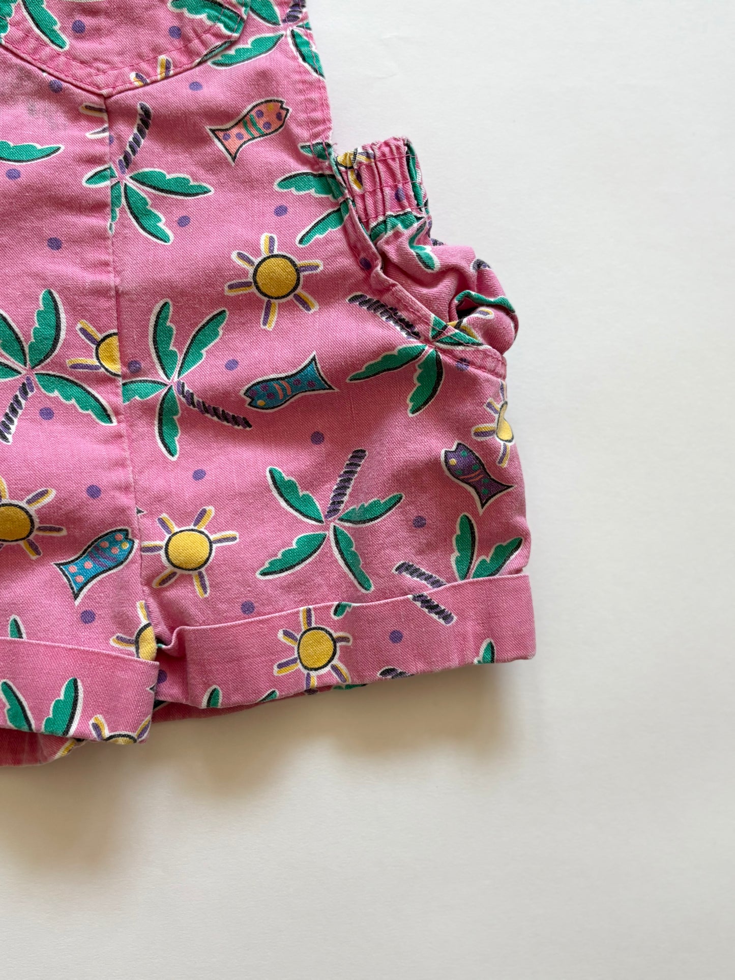 Vintage 80s Oshkosh Tropical Shortalls Size 2T
