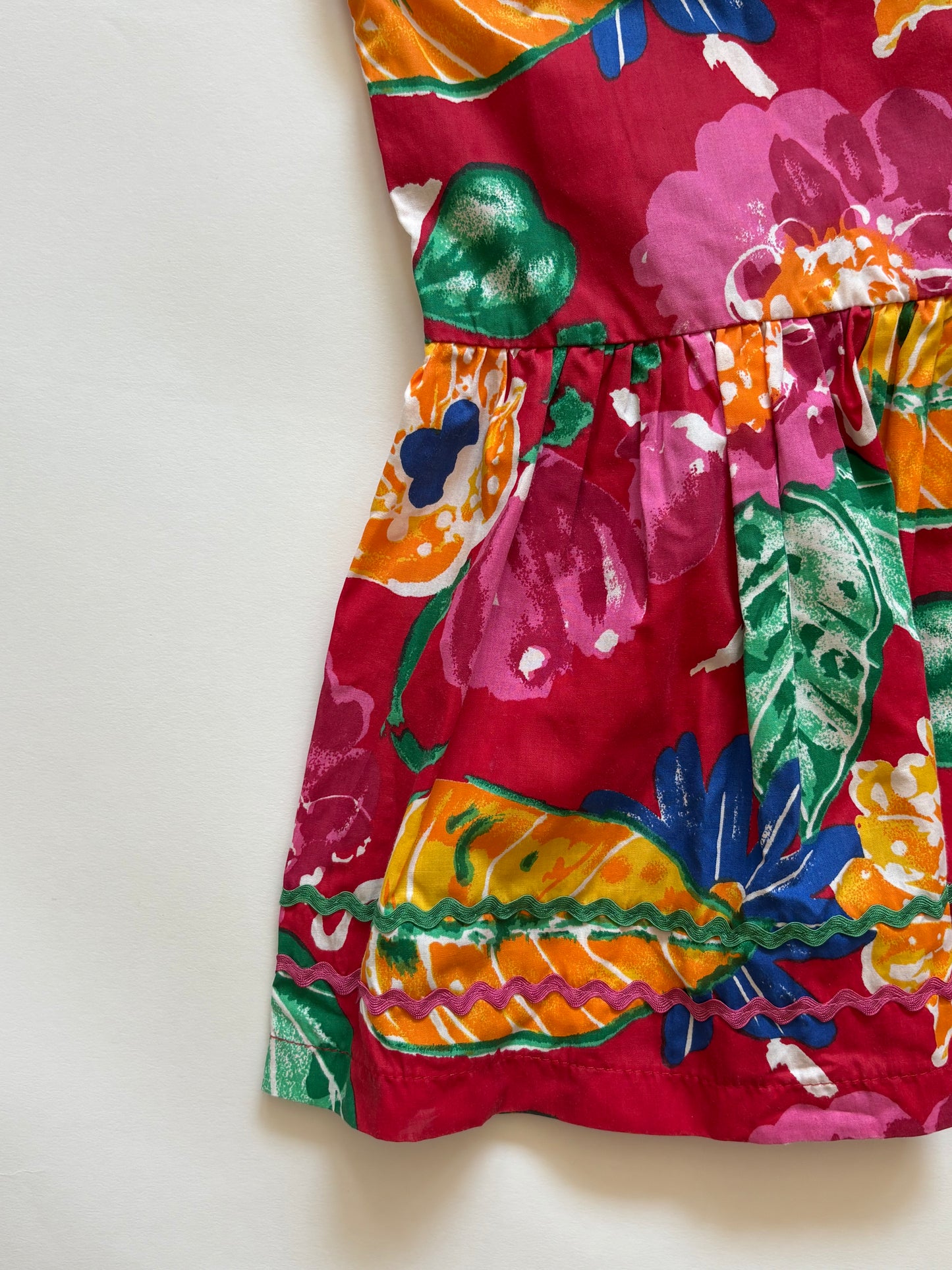 Vintage 90s Rachel's Kids Drop Waist Ric Rac Dress Size 6