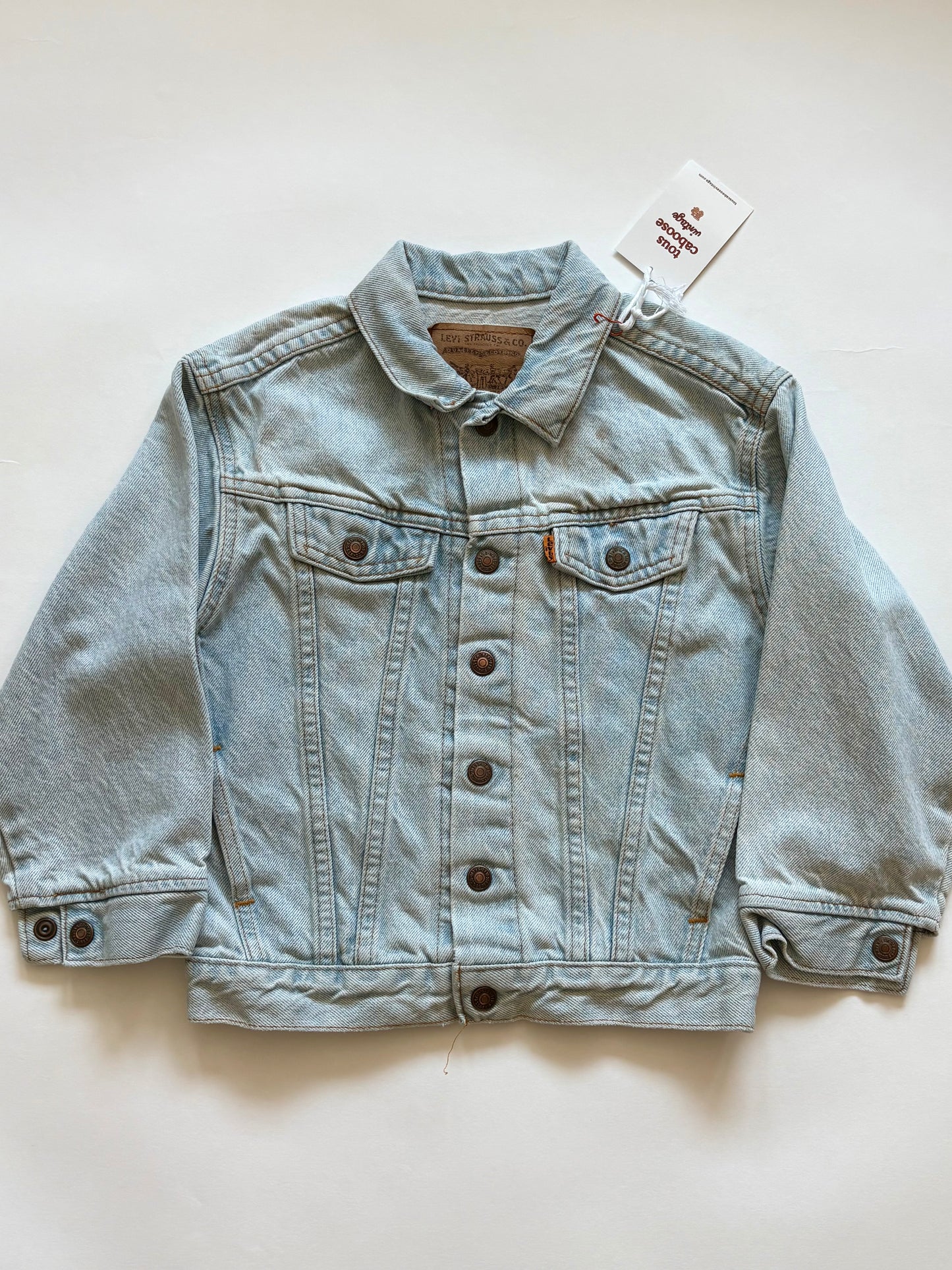 Vintage 80s Levi's Orange Tab Light Wash Denim Jacket Size 6