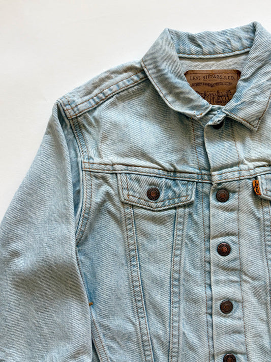 Vintage 80s Levi's Orange Tab Light Wash Denim Jacket Size 6