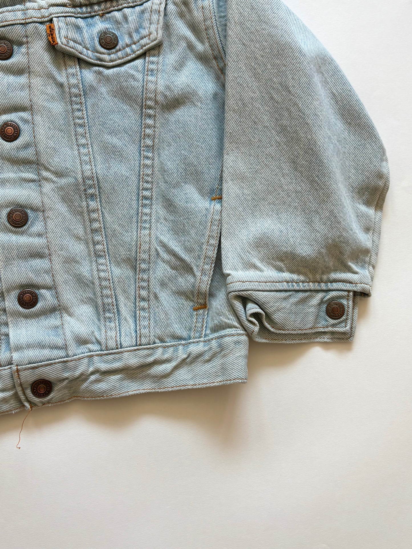 Vintage 80s Levi's Orange Tab Light Wash Denim Jacket Size 6