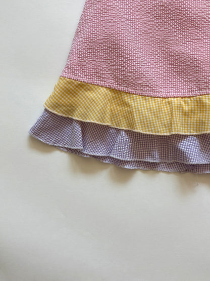 Vintage 90s Gingham Butterfly Ruffle Tank Size 18 months