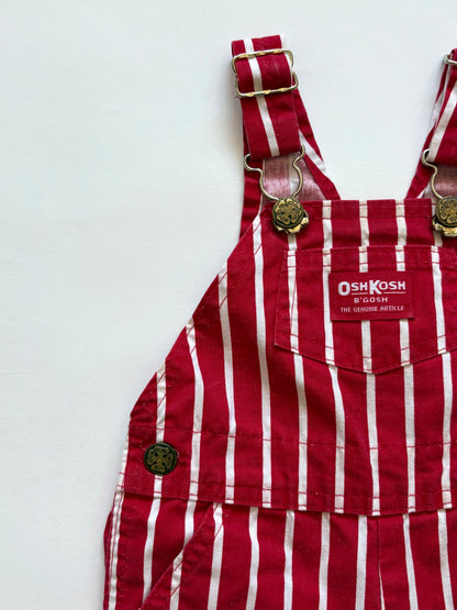 Vintage 80s Oshkosh Red Stripe Shortalls Size 12 months