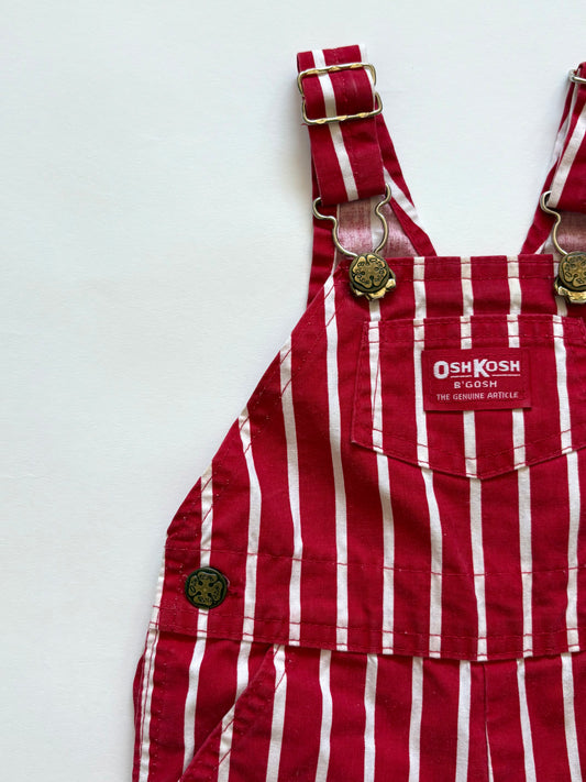 Vintage 80s Oshkosh Red Stripe Shortalls Size 12 months