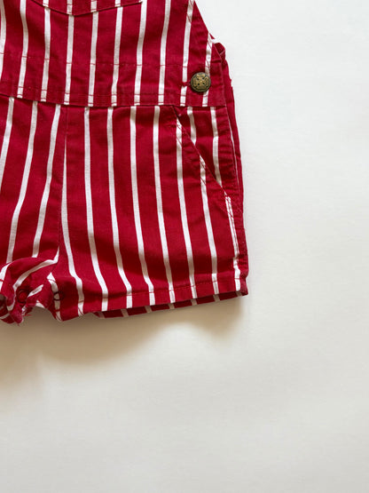 Vintage 80s Oshkosh Red Stripe Shortalls Size 12 months
